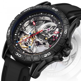 Full automatic 7 -point large flywheel hollow mechanical watch waterproof luminous trendy men's watch